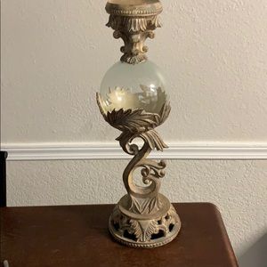Vintage glass crystal ball stand